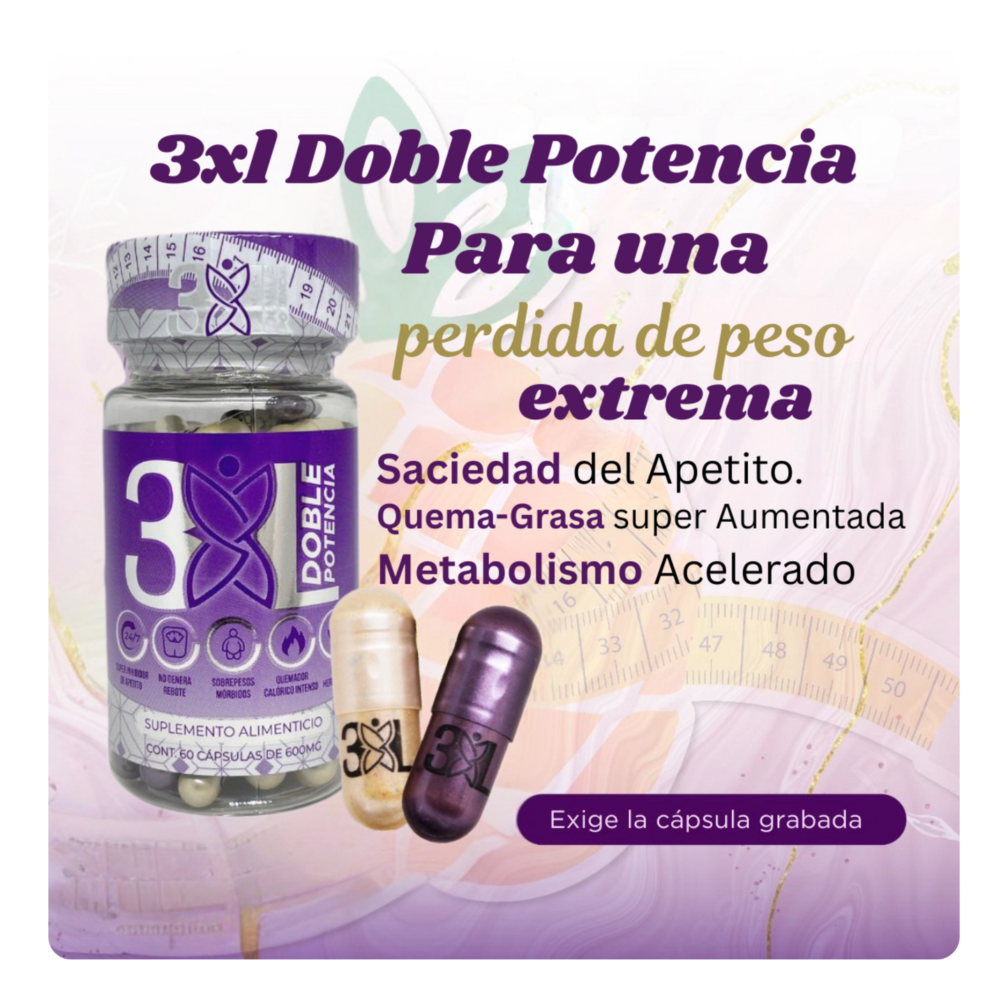 3乂𝗟 Doble Potencia by Apple BeneFIT®️ – 60 Capsulas