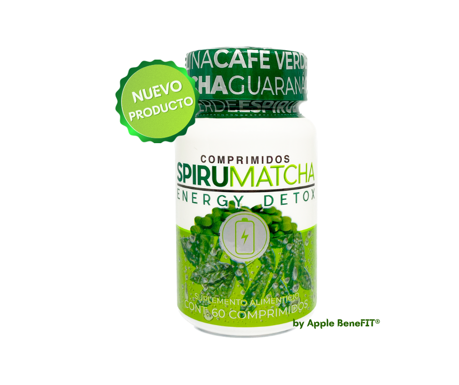 SPIRU𝗠𝗔𝗧𝗖𝗛𝗔 Energy Detox Tablets by Apple BeneFIT®️ - Bottle of 60 Tablets.