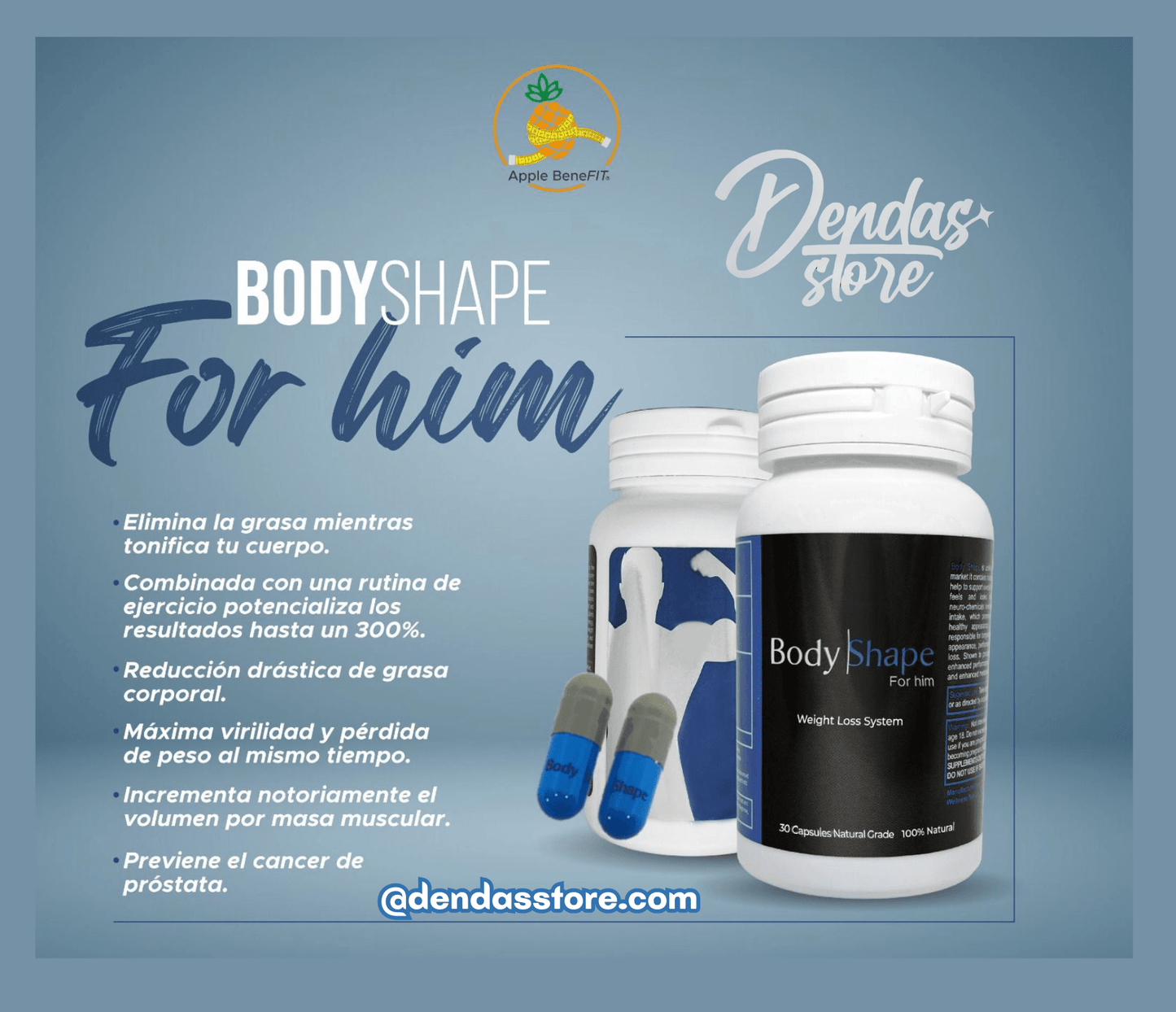 BodyShape For Him – Herbal Fat Burner & Muscle Support for Men (30 Capsules) - DendasStore