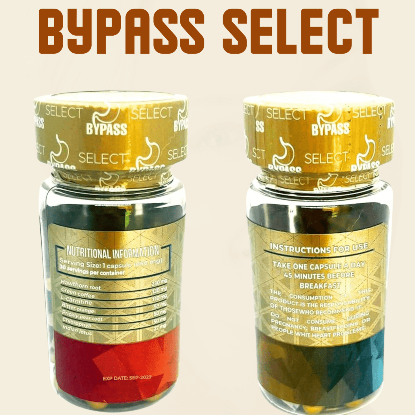 Bypass Select by Apple BeneFIT®️ - Destroys accumulated Fat - 2 Bottles (30 ct each) - DendasStore