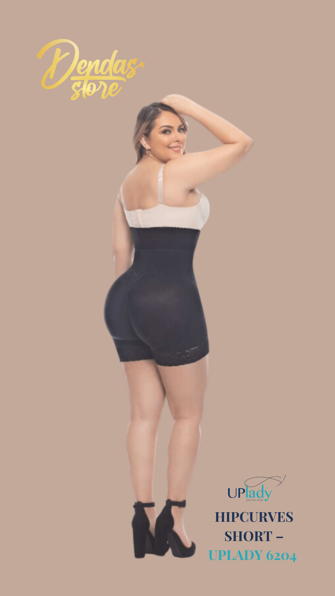 HipCurves Short – UPLady 6204 Black - Size 2XL - DendasStore