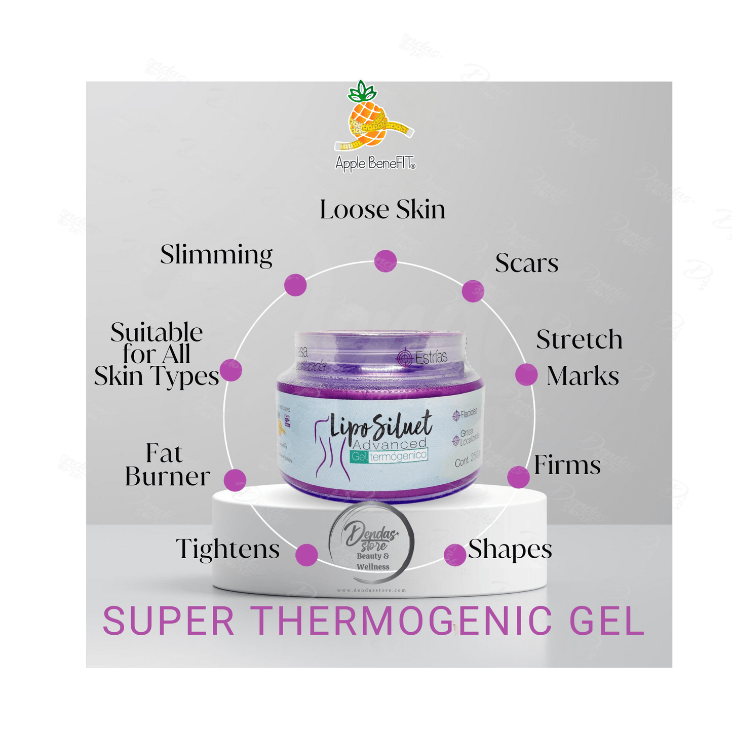 LipoSiluet Advanced Thermogenic Gel – Firming, Stretch Mark & Cellulite Reducer – 250g - DendasStore