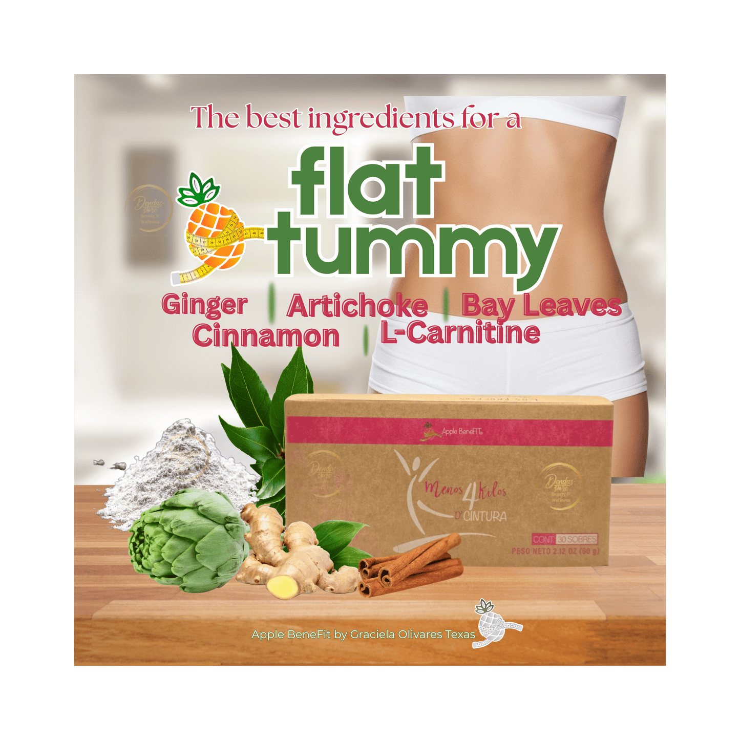 Menos 4 Kilos D'Cintura® Herbal Slimming Tea – 30 Sachets - DendasStore