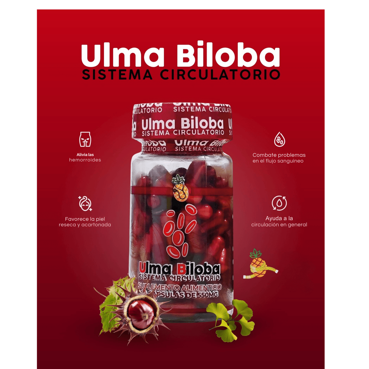 Ulma Biloba Circulatory Support | Apple BeneFit® – 60 Capsules - DendasStore