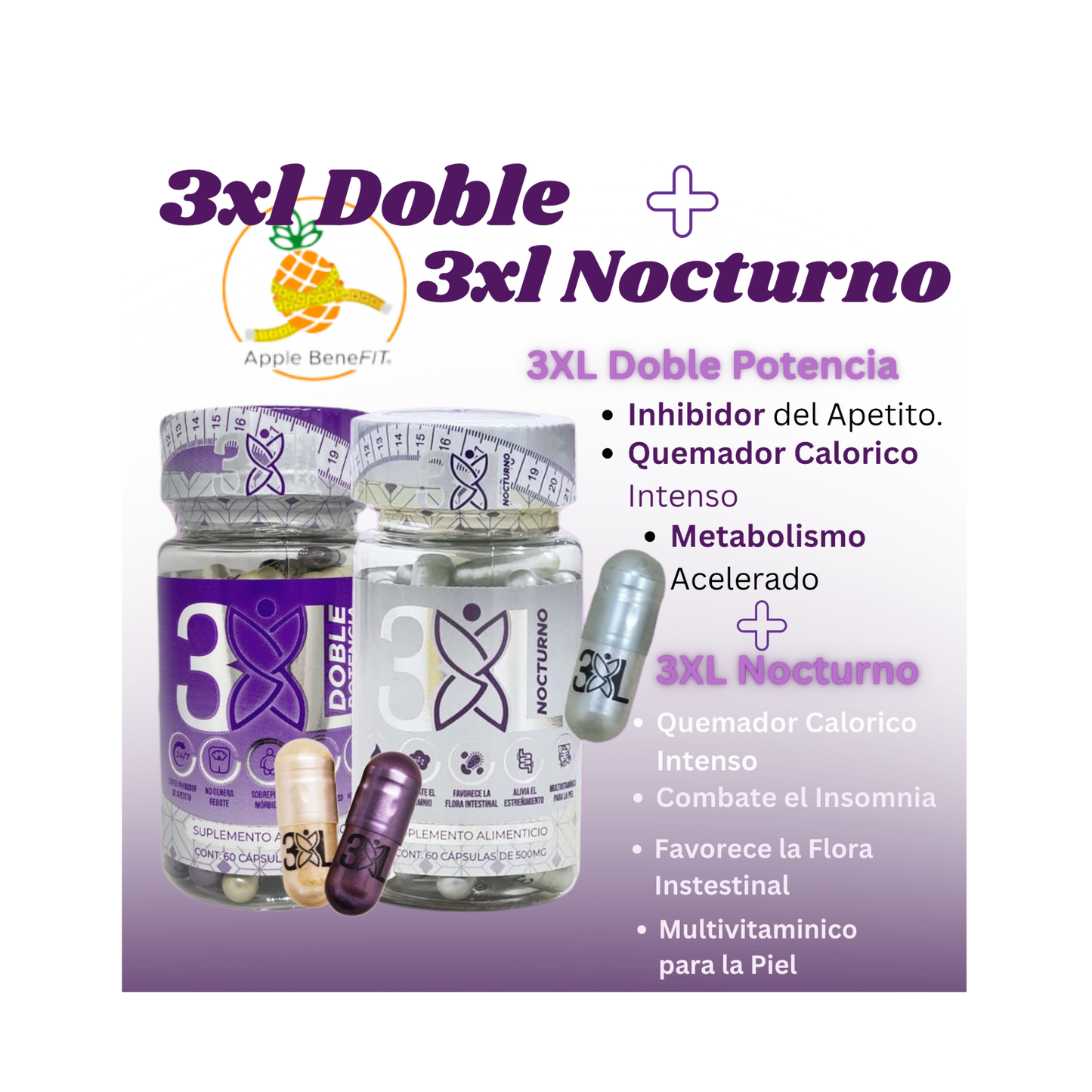 3XL Duo Doble Potencia + 3XL Nocturno by Apple BeneFit - Capsules