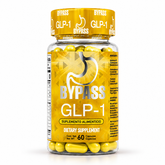 ByPass GLP-1 dietary supplement bottle containing 60 capsules.