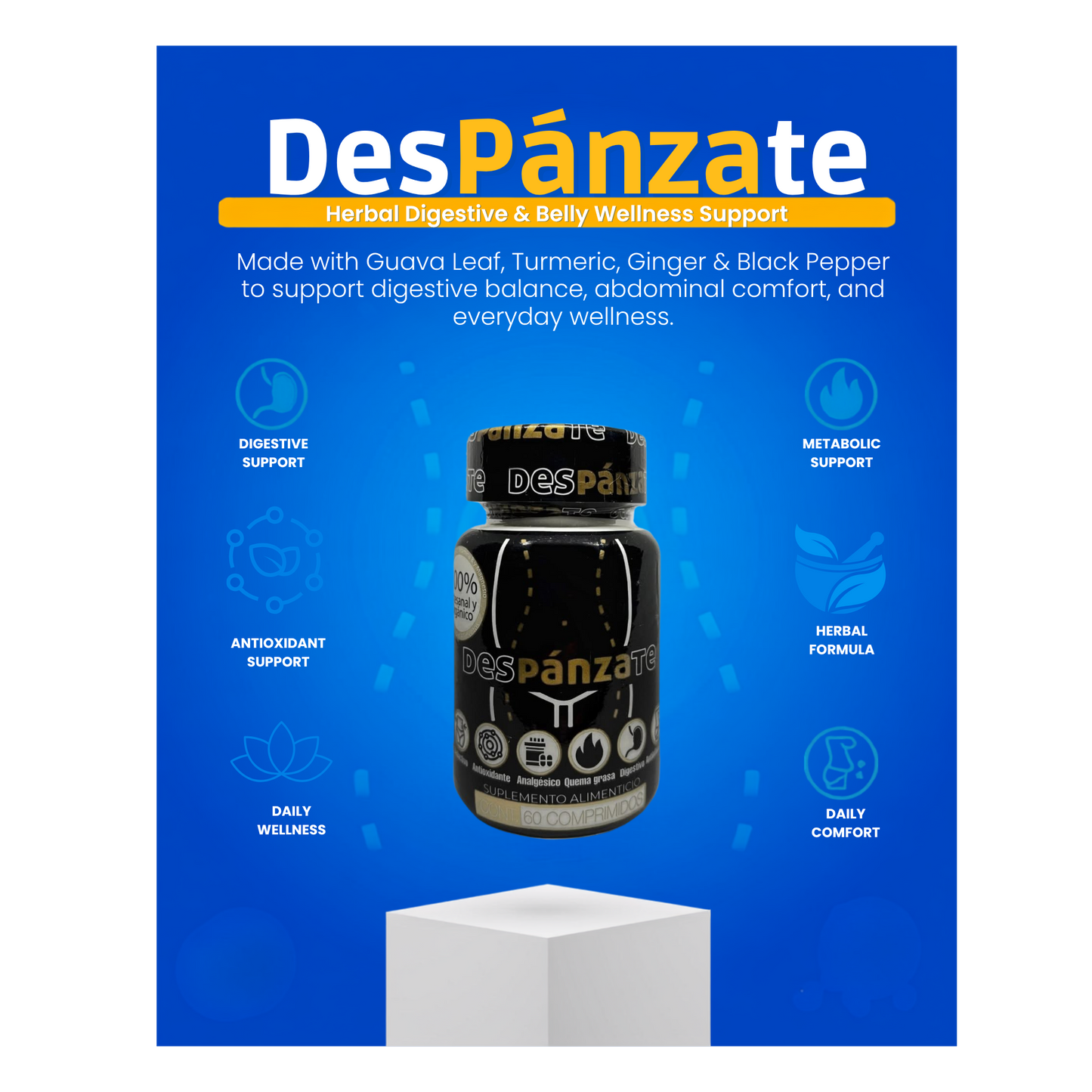 DESPANZATE® Herbal Digestive & Belly Wellness Support | 60 Tablets