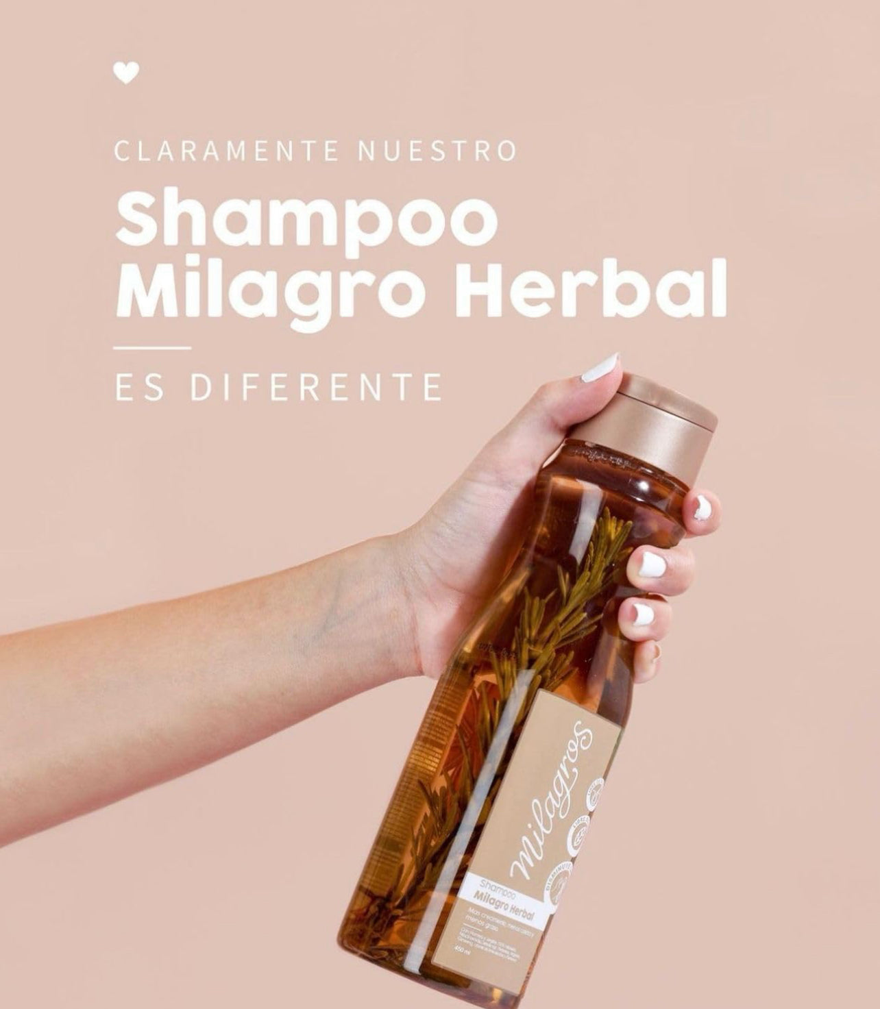 MILAGROS Champú Herbal - Romero y Jengibre | 100% Natural