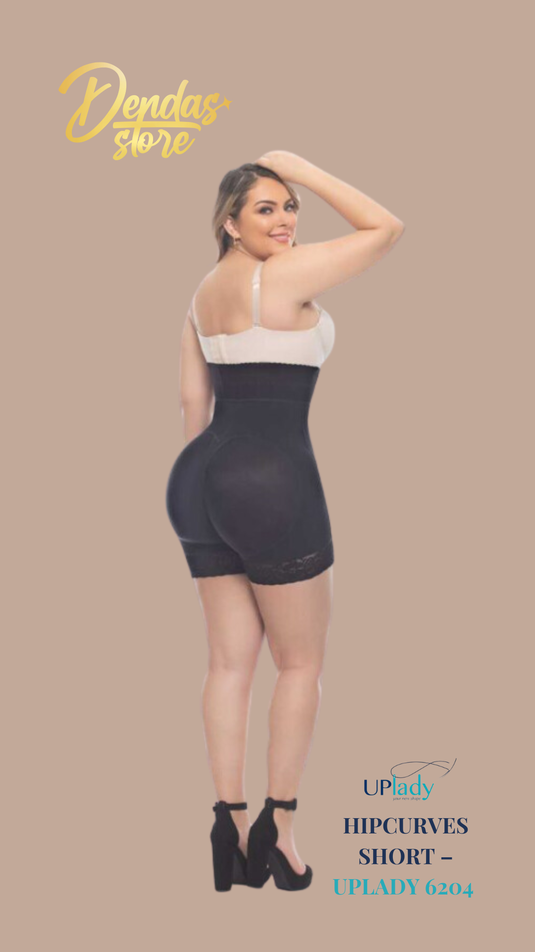 HipCurves Short – UPLady 6204 Negro - Talla 2XL