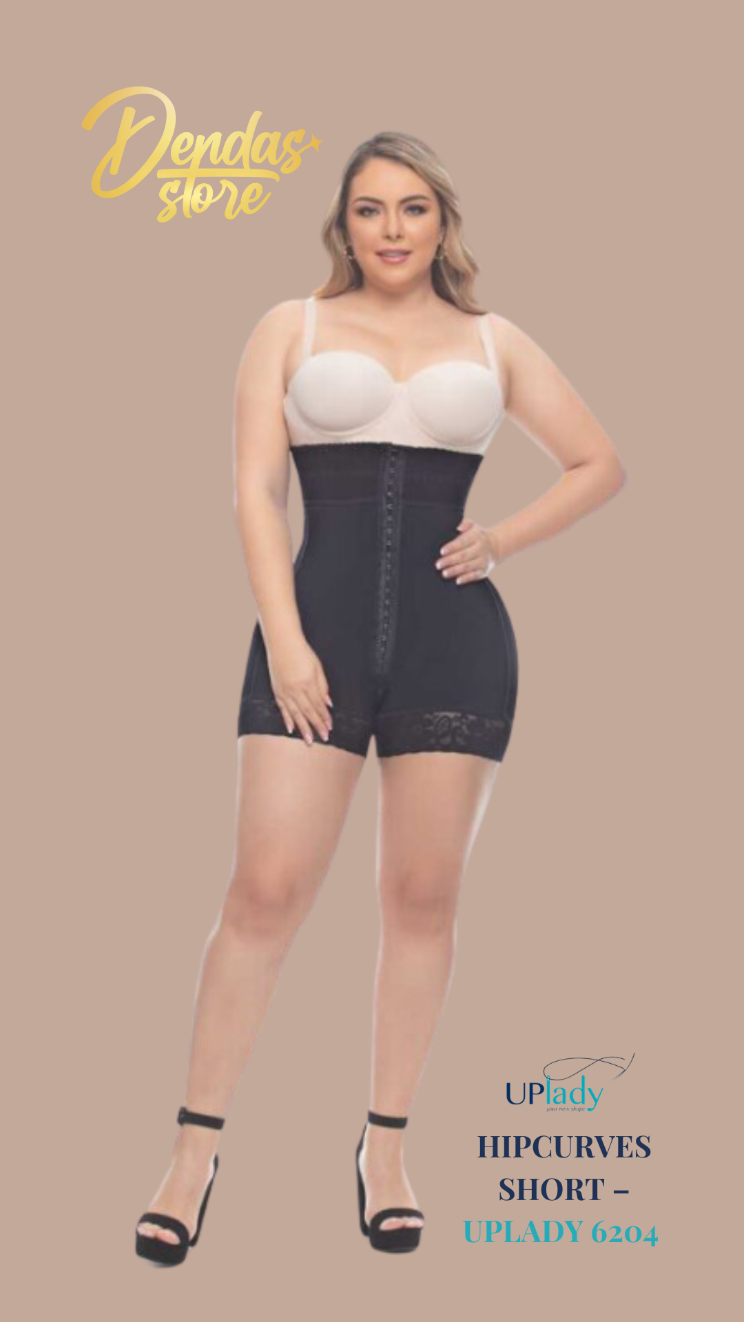 HipCurves Short – UPLady 6204  Black - Size 2XL