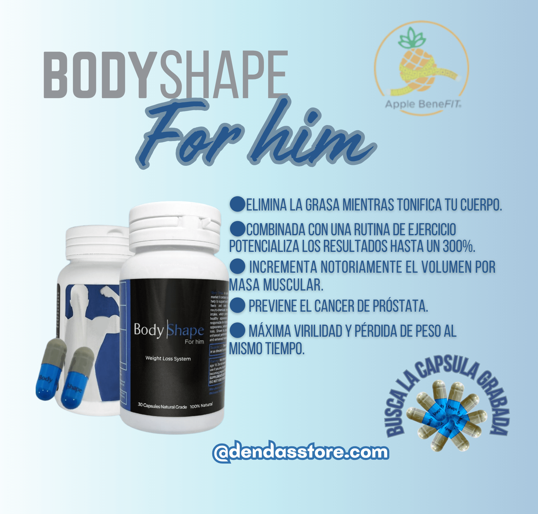 BodyShape For Him – Herbal Fat Burner & Muscle Support for Men (30 Capsules) - DendasStore
