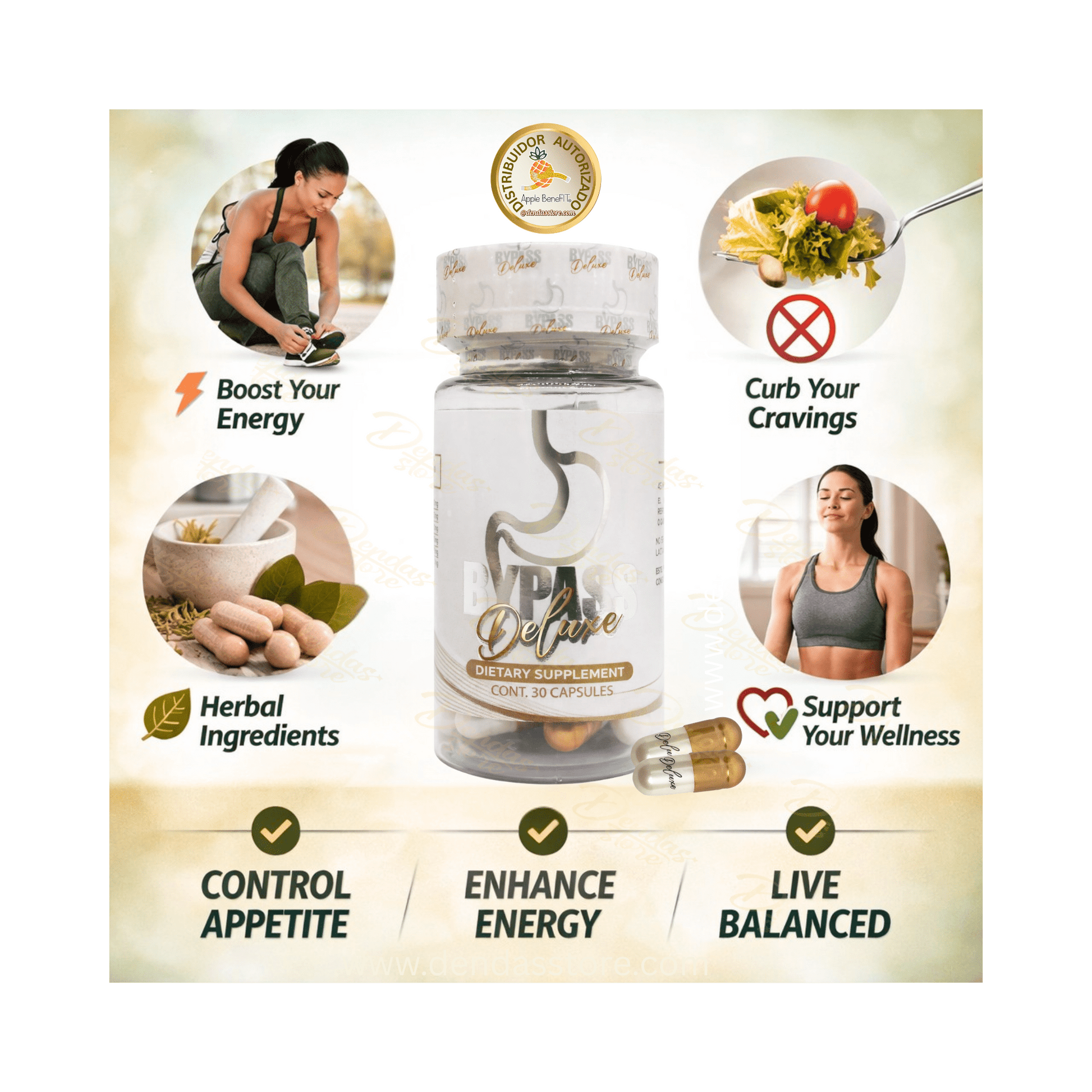 ByPass Deluxe – Natural Appetite & Energy Support Capsules (30 Count) | Apple BeneFIT® - DendasStore