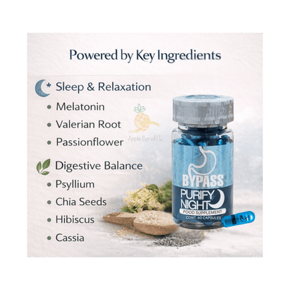 Bypass Purify Night – Nighttime Digestive Support Capsules | Evening Wellness Routine | 60 Capsules - DendasStore