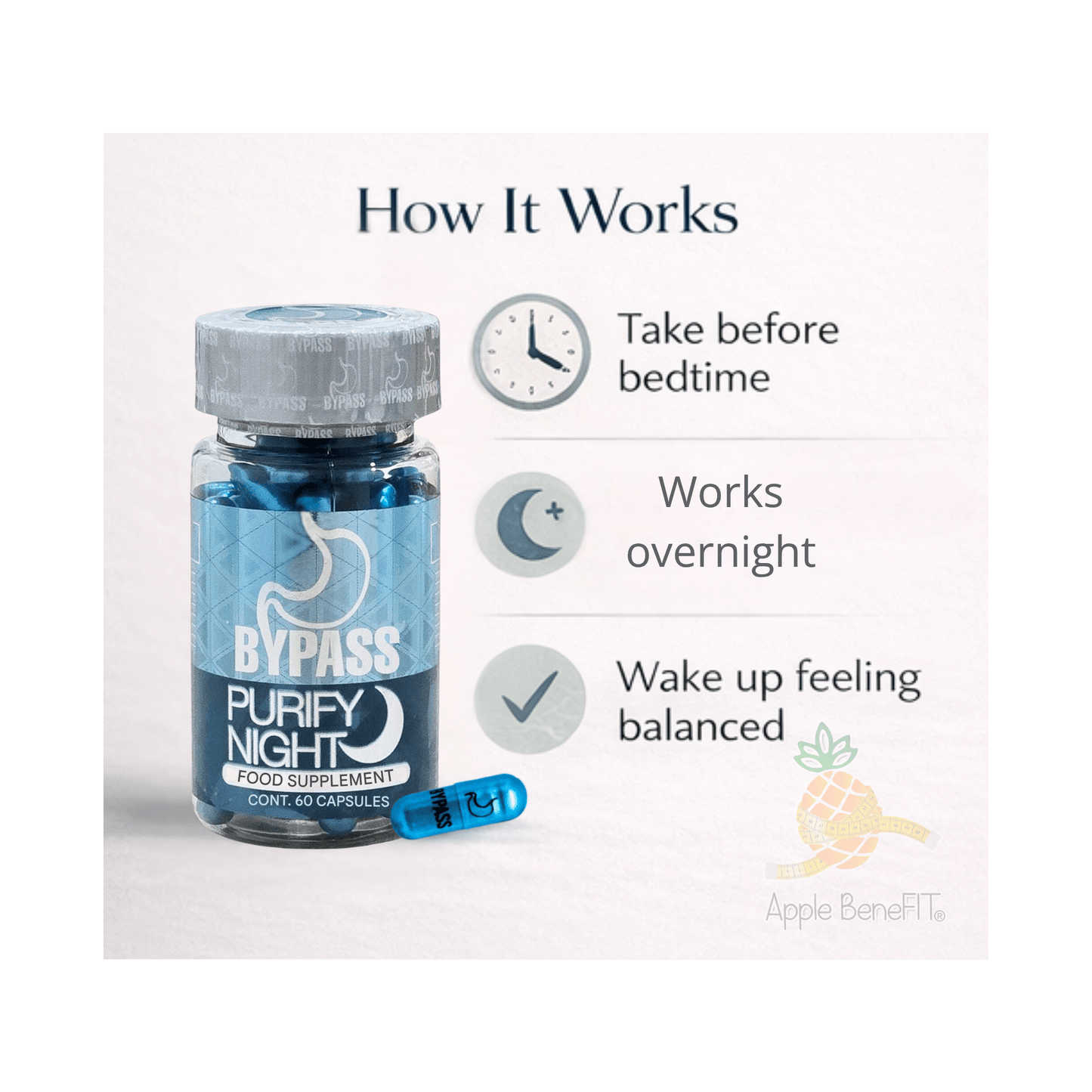 Bypass Purify Night – Nighttime Digestive Support Capsules | Evening Wellness Routine | 60 Capsules - DendasStore