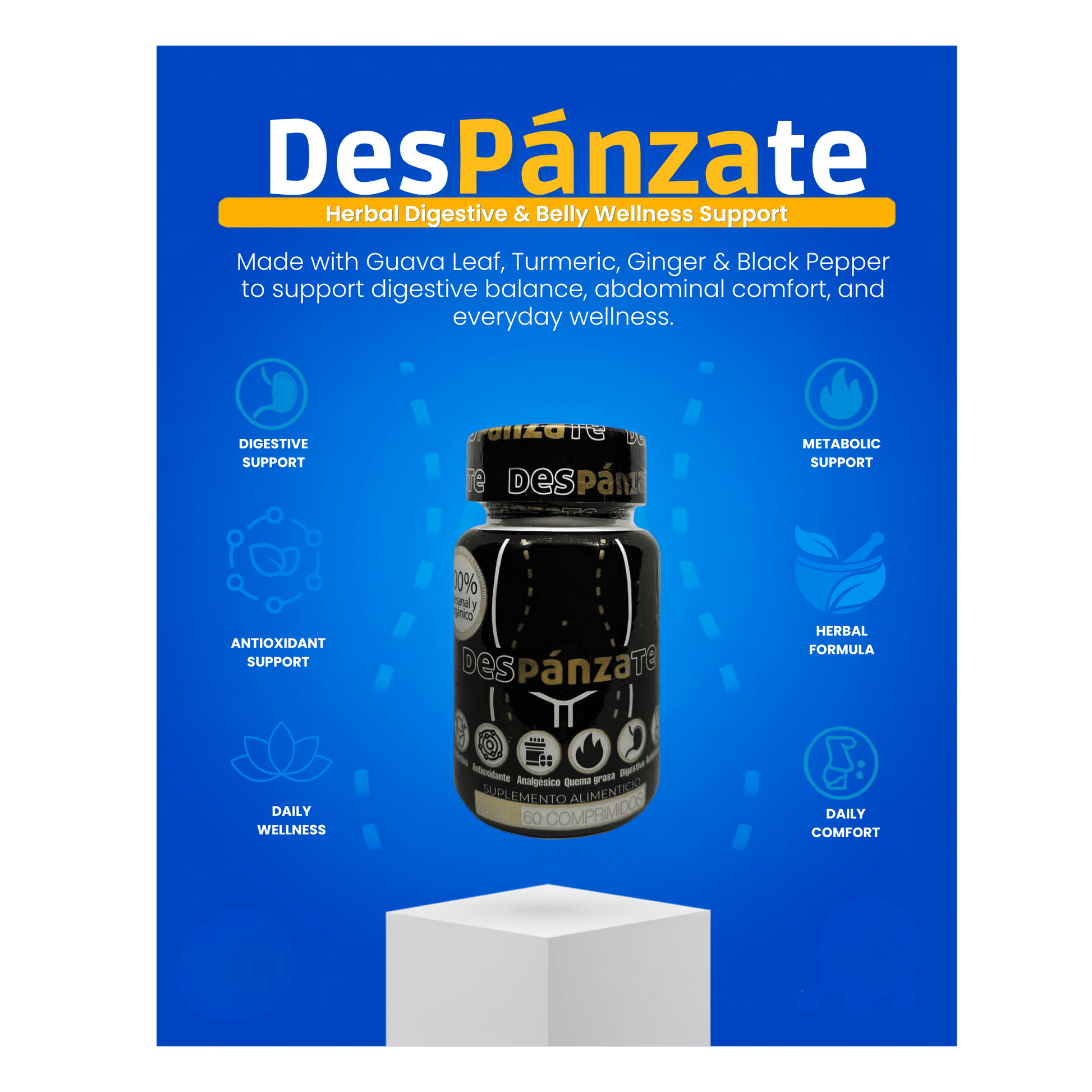 DESPANZATE® Herbal Digestive & Belly Wellness Support | 60 Tablets - DendasStore
