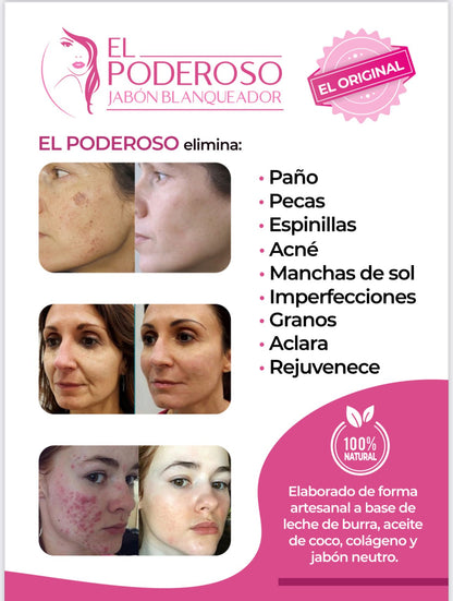 Jabon El Poderoso: The Powerful Whitening Soap - 100% Original - DendasStore
