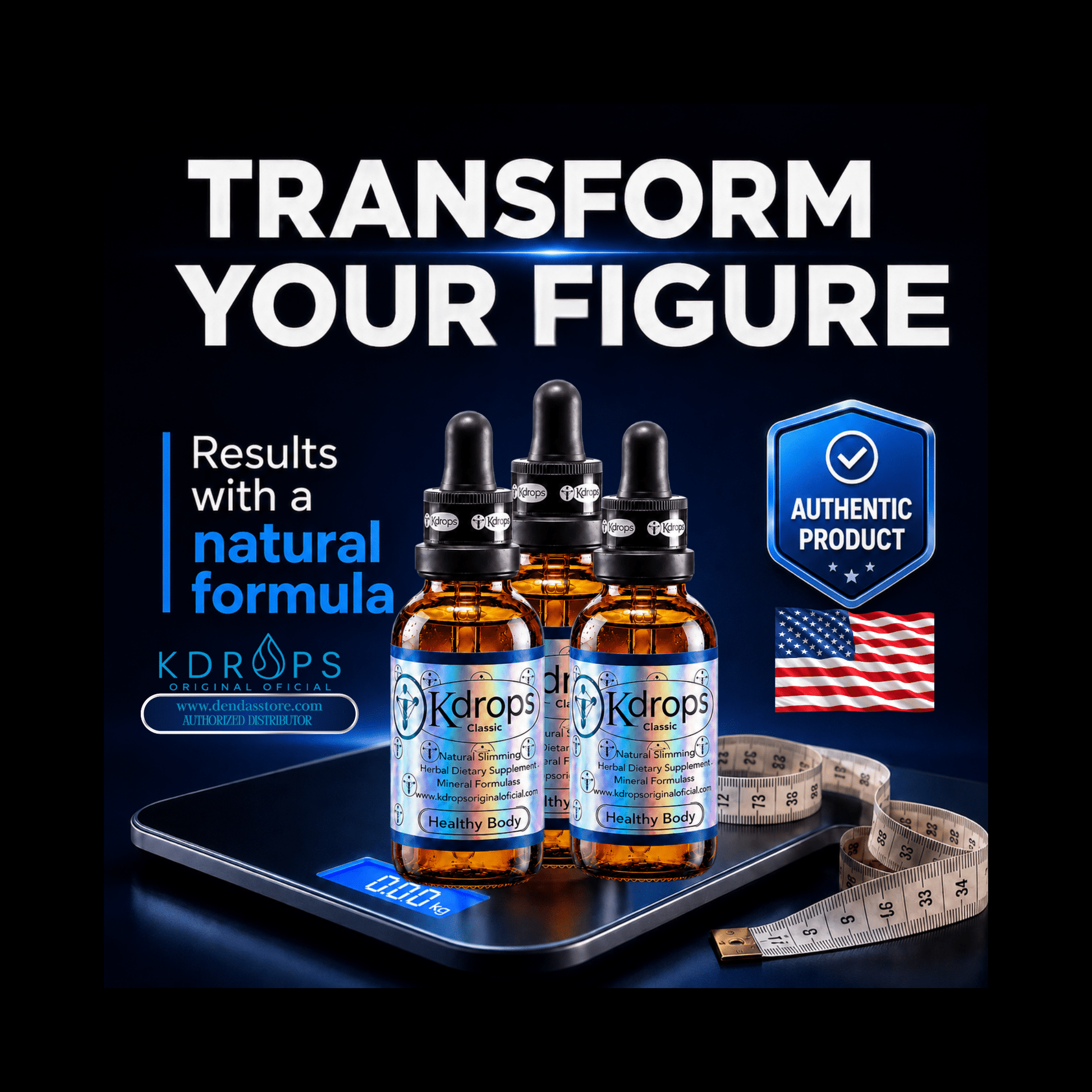 Kdrops Classic – Natural Metabolism & Wellness Support Drops (3-Bottle Set) - DendasStore