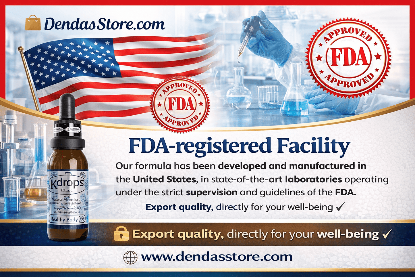 Kdrops Classic – Natural Metabolism & Wellness Support Drops (3 - Bottle Set) - DendasStore