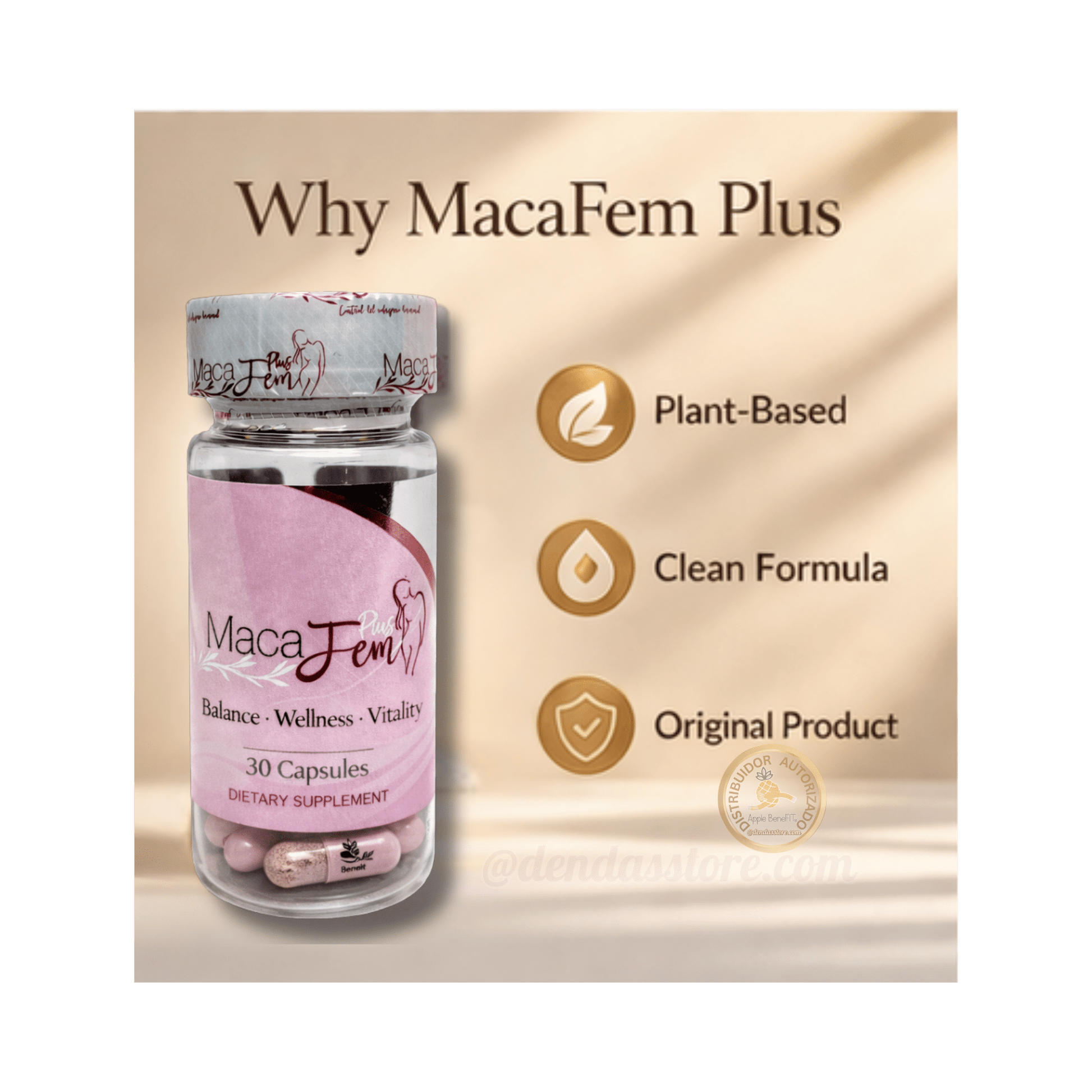 MacaFem Plus – Women’s Wellness Formula | 30 Capsules - DendasStore