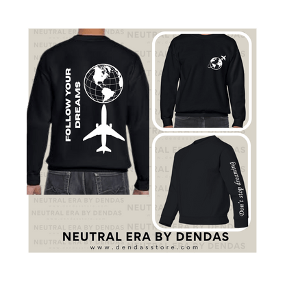 Minimalist Travel Sweatshirt, Neutral Aesthetic Crewneck, Neutral Era by Dendas - DendasStore