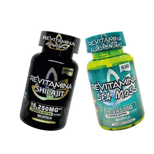 Revitamina Duo: Sea Moss & Shilajit – Adaptogenic Mineral Power Kit | Apple BeneFit® - DendasStore