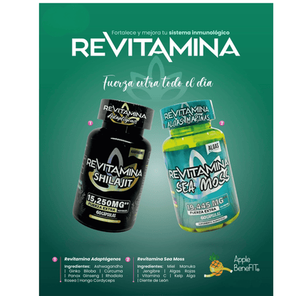 Revitamina Duo: Sea Moss & Shilajit – Adaptogenic Mineral Power Kit | Apple BeneFit® - DendasStore