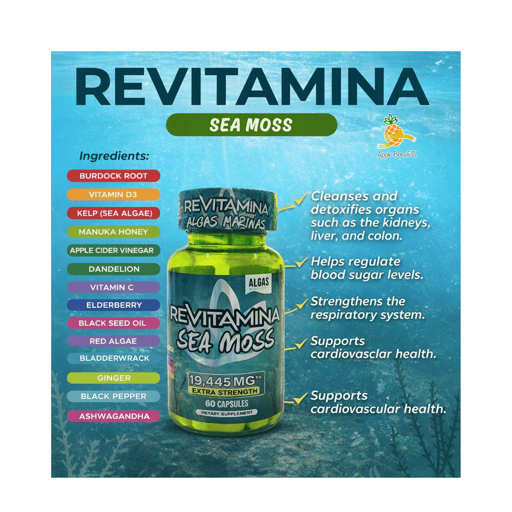 Revitamina Sea Moss – Ultra Powerful Mineral Supplement | Apple BeneFit® - DendasStore