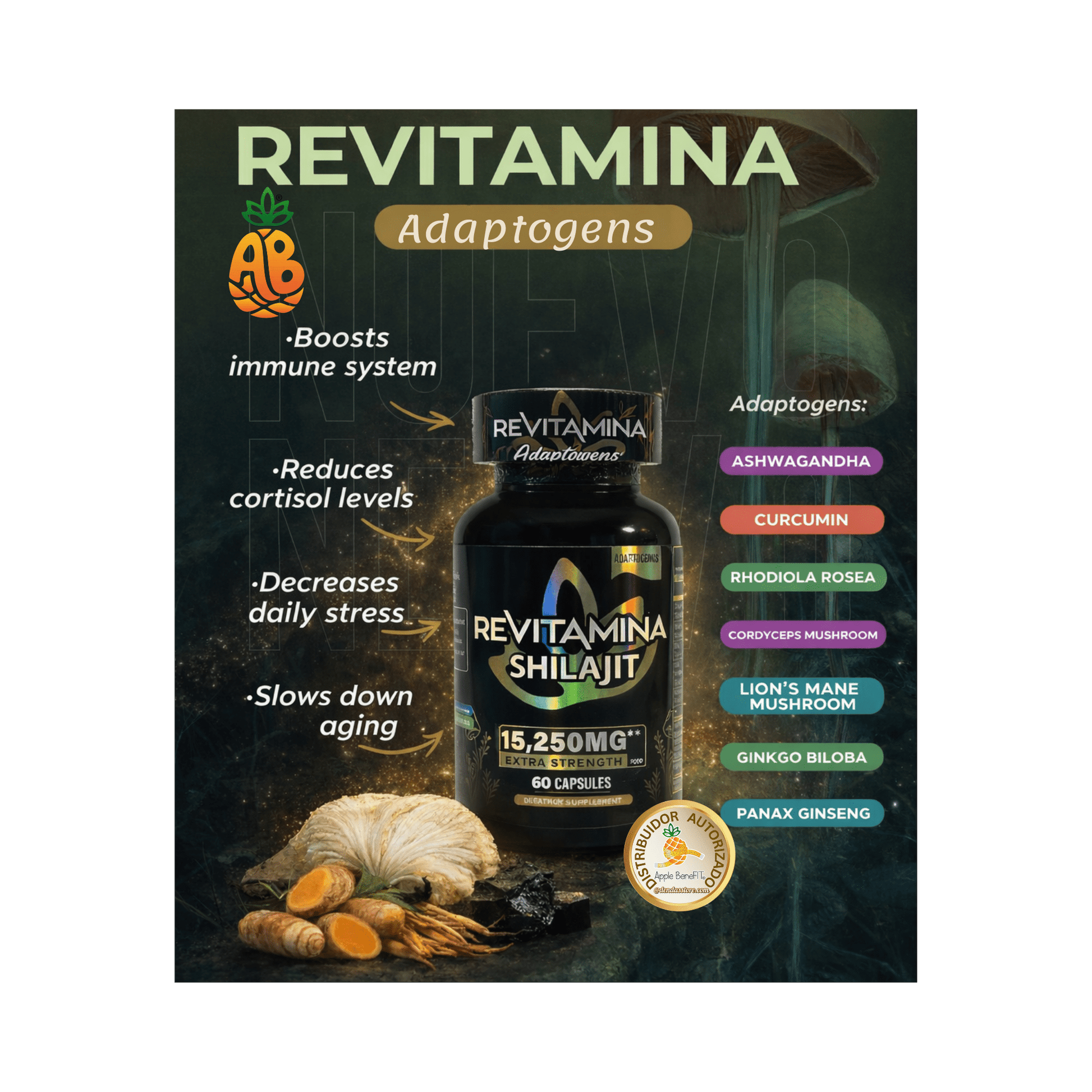Revitamina Shilajit Adaptogenic Complex | Apple BeneFit® - DendasStore
