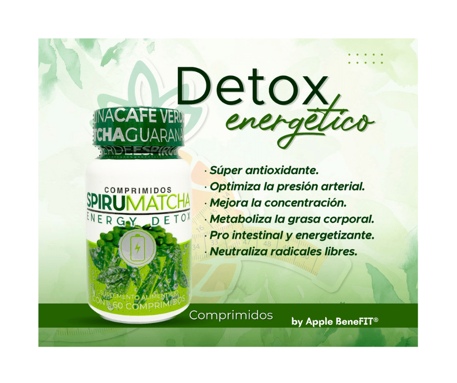 SPIRUMATCHA Detox Energy Tablets – 60 Count | Apple BeneFIT® - DendasStore