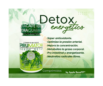 SPIRUMATCHA Detox Energy Tablets – 60 Count | Apple BeneFIT® - DendasStore