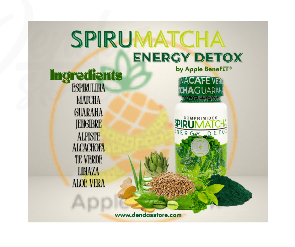 SPIRUMATCHA Detox Energy Tablets – 60 Count | Apple BeneFIT® - DendasStore
